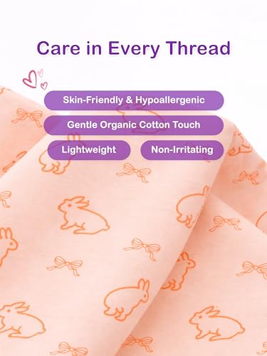 Image of Kidbea Organic Cotton Baby Bib, Adjustable Snap Closure Soft Absorbent Feeding Bibs Apron for Newborns & Infants Child With Cute Prints | Reusable Baby Essential