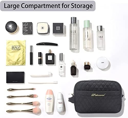 Tuscall Travel Toiletry Bag Waterproof Wash Bag Portable Makeup Cosmetic Organizer Unisex for Vacation Camping Trip (Black)