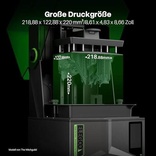 ELEGOO Saturn 4 Resin 3D Drucker, 10 12K HD Mono-LCD, Intelligente Automatische Nivellierung, intelligente Erkennung, 218 x 122 x 220 mm³