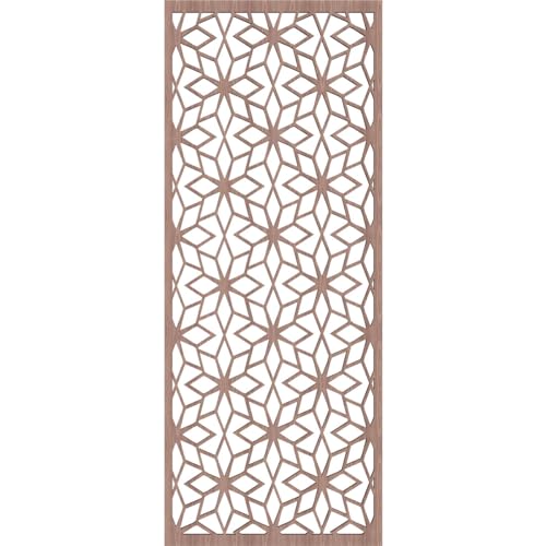 Image of 13 3 /8 inchW x 34 3 /8 inchH x 3 /8 inchT Lake Decorative Fretwork Wood Wall Panels, Walnut