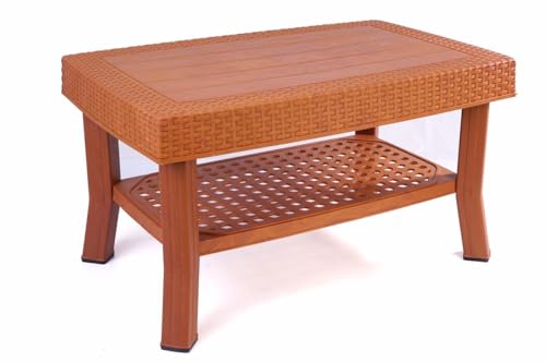 Image of Raj Furniture Plastic Center Table for Home, Office, Indoor & Outdoor | Coffee Table | 82.5cm (L) x 52cm (W) x 42cm (H) | Orange| 1 Pc