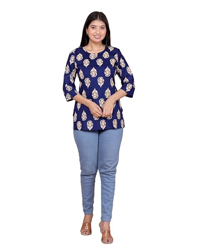 Image of Malikcraft Women's Rayon Printed Short Kurti Stylish Kurta for Women Trendy Short Kurta for Daily & Office Wear PR1