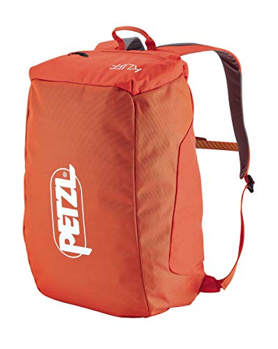 PETZL KLIFF Rope Bag - 36-Liter Rope Bag for Sport Climbing With Removable Tarp - Red/Orange