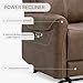 KISLOT Leather Recliner Chair for Adults Wall Hugger RV Recliner with USB Charging Ports Electric Power Reclining Sofa for Living Room Home Theater Seating Bedroom