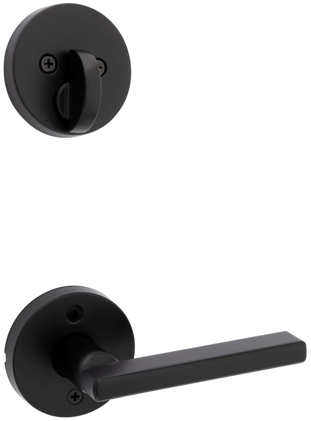 Poignée intérieure Kwikset Halifax 971HFLRDT pack réversible noir mat pour monocylindre