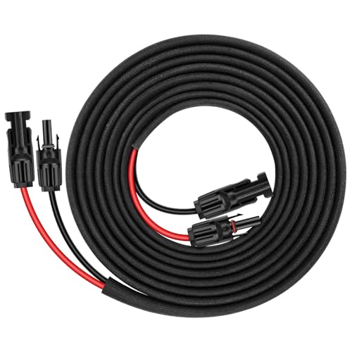 Image of 20FT 12AWG Solar Panel Extension Cable with Female and Male Connectors, Solar Cable for Solar Panels, Charge Controllers and Solar Generator (12AWG, 10FT)