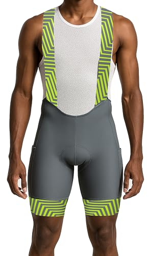 Wixen 4D Gel Padded Cycling Bib Shorts Men XL Gray