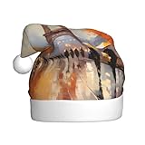 WHJSHOP Weihnachtsmütze für Erwachsene, Motiv: Eiffelturm, Paris, Gemälde, bedruckt, weich, leicht, flauschig, für Damen und Herren