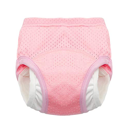 YuanDian Bebe Verano Calzoncillos Aprendizaje Impermeable Seda de Hielo Ropa Interior Reutilizable Calzones de Entrenamiento Pañales de Aprendizaje Rosa 18M/70CM/10KG