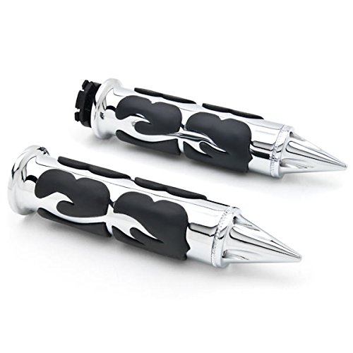 Krator Motorcycle Hand Grips 1 Inch Handlebar Bars Pair Compatible with Honda VT Shadow Spirit Velorex Deluxe 600 750 1100