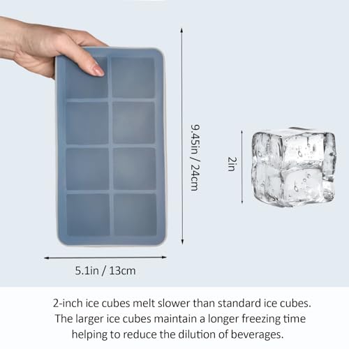 2 Pack Moldes de Silicona para Cubos de Hielo 2 Pulgadas miniatura 3