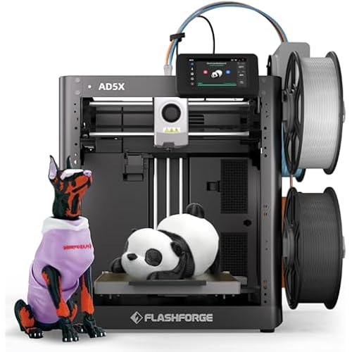 FLASHFORGE 3D Printer AD5X 4*10g HS PLA, IFS Multi-Color Printing, CoreXY 600mm/s High Speed & Precision, Auto Calibration & Vibration Compensation, 300℃ Direct Drive Extruder Unleash Your Creativity