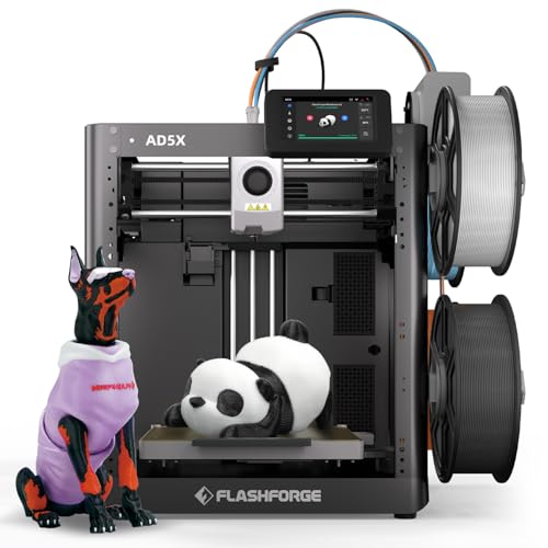 FLASHFORGE 3D Printer AD5X w/o Filament, IFS Multi-Color Printing, CoreXY 600mm/s High Speed &...