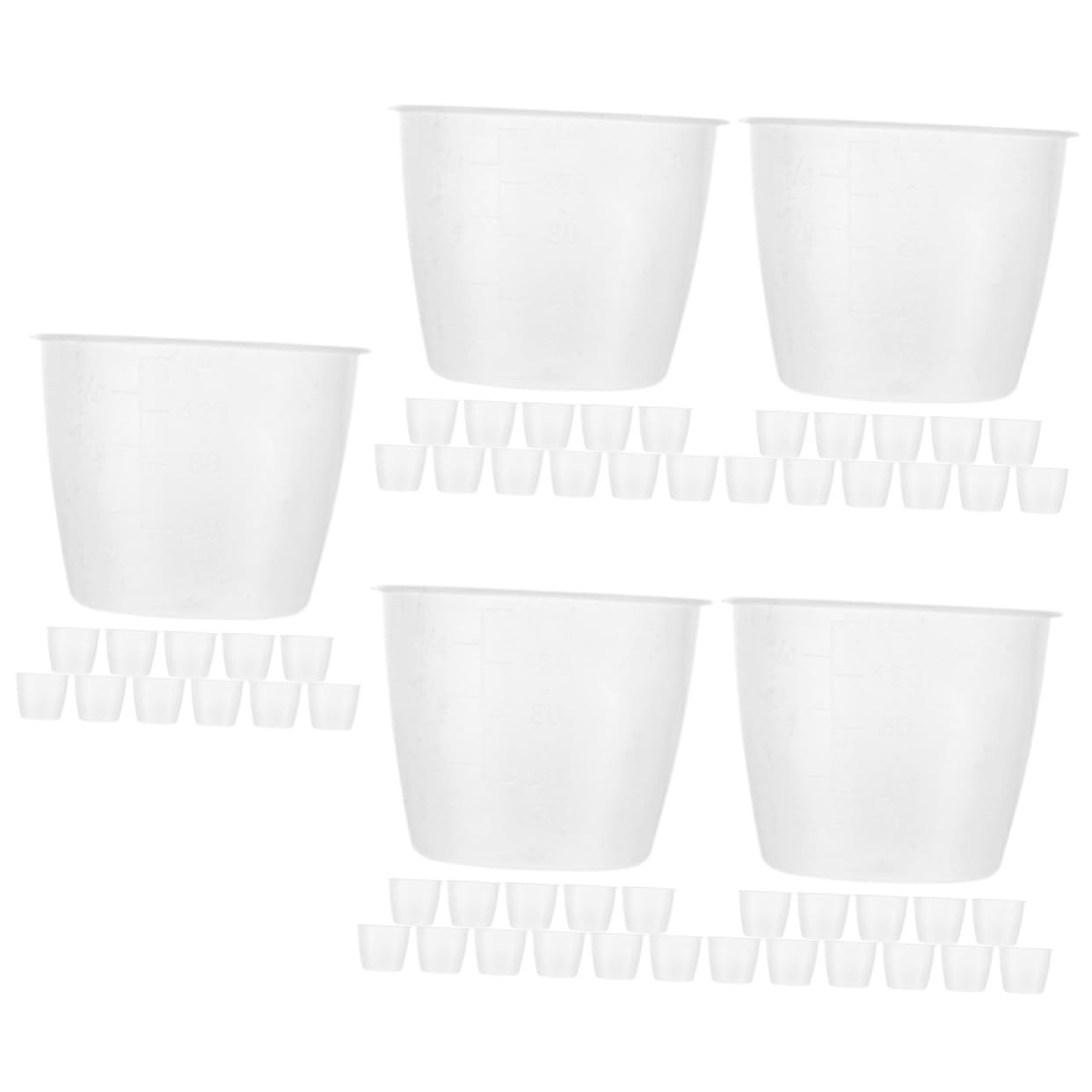 Cabilock 60 Piezas Taza Medidora para Olla Arrocera Vaso Medidor Graduado Vaso Medidor De Liquidos Vaso Medidor De Base Redonda Cucharada De Grano De Vaso Medidor De Escala Páginas