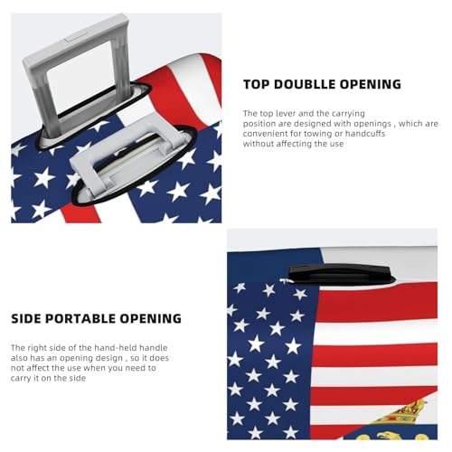 Travel Luggage Cover America Flag And French Flag Fashion Washable Baggage Suitcase Protector Fit For Luggage Medium4