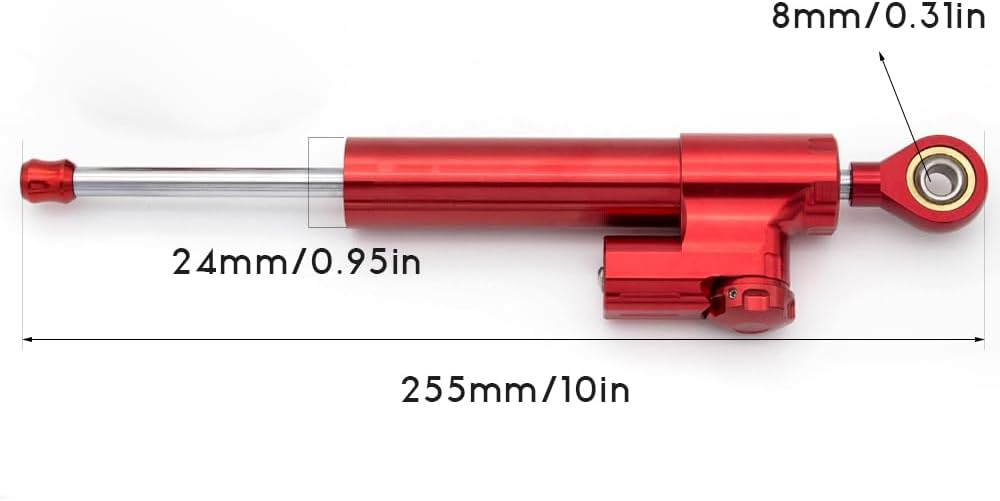 FXCNC Motorcycle CNC Steering Damper Stabilizer Buffer Control Bar With Mounting Bracket Kit Full Set Compatible with Z300 Z250 2015 2016