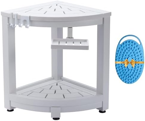 Corner Shower Stool for Inside Shower, HDPS Waterproof Shower Ben...