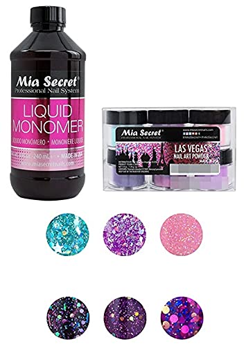 Mia Secret - MonĂłmero de 8 onzas + Juego de 6 colores de Las Vegas Mia Secret - MonĂłmero de 8 onzas + Juego de 6 colores de Las Vegas