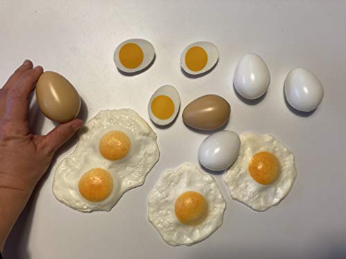 ERRO 12er Set Eier Attrappen - Kunststoff Ei Nachbildungen - 41080 - Hohlattrappen für den Kaufladen, Imitationen… – Bild 4