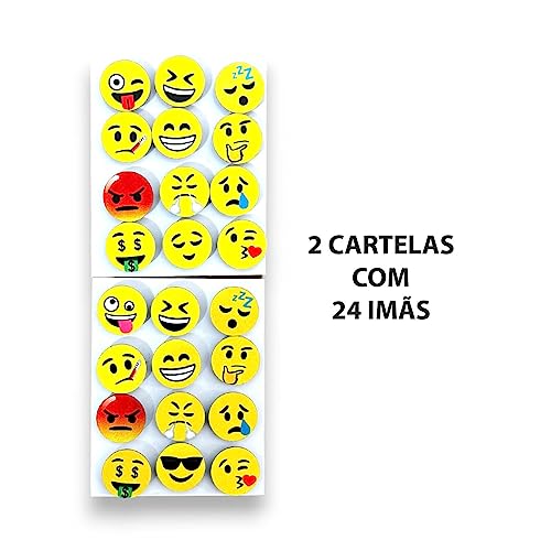 Imãs De Geladeira e quadro magnético De Emojis 24 Un - Mural De Fotos Emoctions