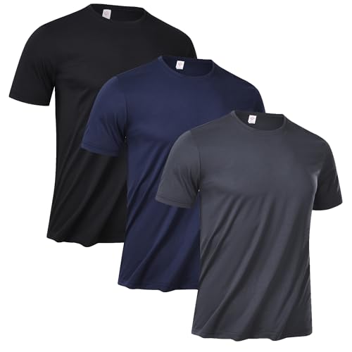 Men's Short Sleeve UPF 50+ T-Shirt Quick Dry Workout Athletic Running Top Tee Performance Shirts
