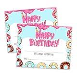 Happy Birthday Party Donut Certificates, School Birthday Awards Card for Students from Teacher, Classroom Birthday Chart, Birthday Recognition Cards, Birthday Party Decor and Supplies, 25 Pcs (02)