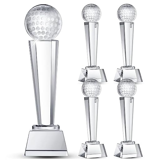 Crystal Glass Golf Trophy Set of Four