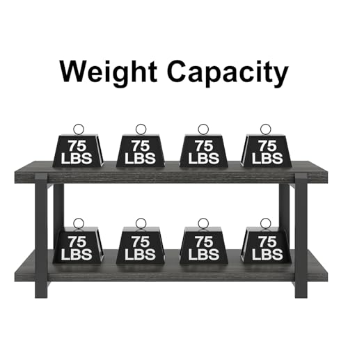 Foluban Modern Coffee Table, Rustic Wood Center Table With Storage For Living Room thumb #4