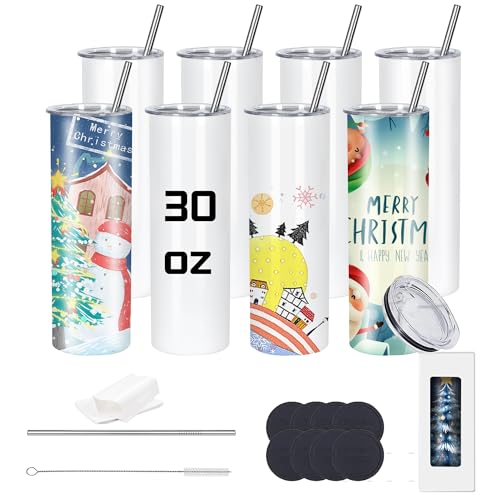 30oz Flat edge sublimation Skinny tumblers Bulk Double Wall Insulated Cups with Individually Gift Boxed and Shrink Wrap for Heat Transfer (8)
