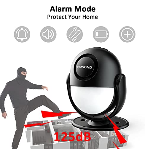 Motion Sensor Alarm Indoor, Wireless Infrared Motion Detector Alarm Outdoor With Siren Light(328Ft Remote Control, 125Db, Battery), Portable Home Security Door Chime/Alert System For Car Garage, Shop #TOP1