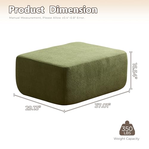 Image of HOOOWOOO Cloud Sectional Couch for Living Room,Modular Sectional Sofa No Assembly,Matching Ottoman(Green)