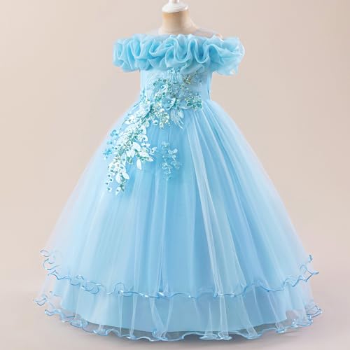 OBEEII Pageant Dress for Girls Floral Wedding Junior Flower Girl Bridesmaid Dress Princess Prom Party Ball Gown3