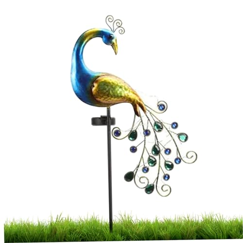Lampe solaire de jardin en forme de paon lumière décorative extérieur pour cour