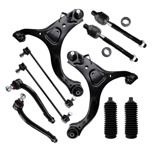 SC306 - Right Front Lower Control Arm - 2023 Kia Forte 5 POWERGEAR Control Arms, 10Pcs Front Lower Control Arm With Ball Joint Sway Bar Inner & Outer Tie Rod Boots Suspension Kit Compatible With 2007-2012 HYUNDAI SANTA FE, 2011-2013 KIA SORENTO