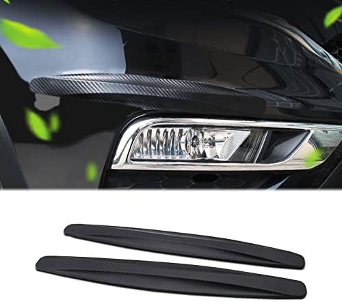 Fogfar 2 PCS Car Front Rear Bumper Protector Strip, Anti-Scratch Rubber Strips for Car Bumpers Side, Carbon Fiber Textured Rubber Bumper Protector Strip for Cars SUV Pickup Truck (Black)