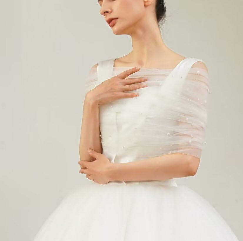 Women'sTulle Wedding Bridal Bolero Jackets Shawl Formal Party Prom Evening Cape for Bride Bridesmaid Wrap Shrugs2