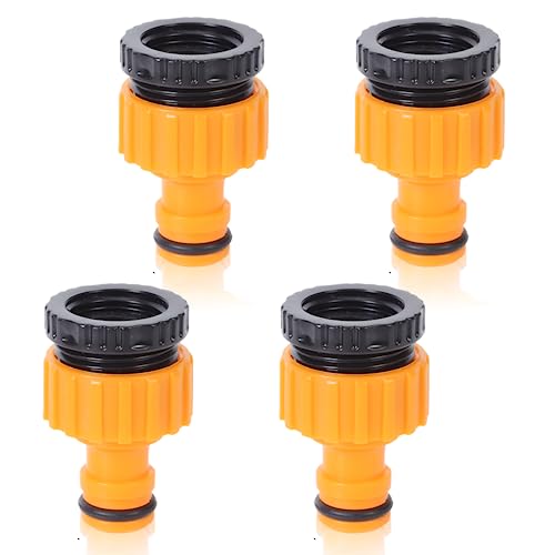 4Pack Hose Tap Connector, 2in1 Universal Tap Connector for Hose Pipe Plastic 3/4 and 1/2 Tap Hose Connectors Graden Kitchen Hose Pipe Threaded Faucet Adapter