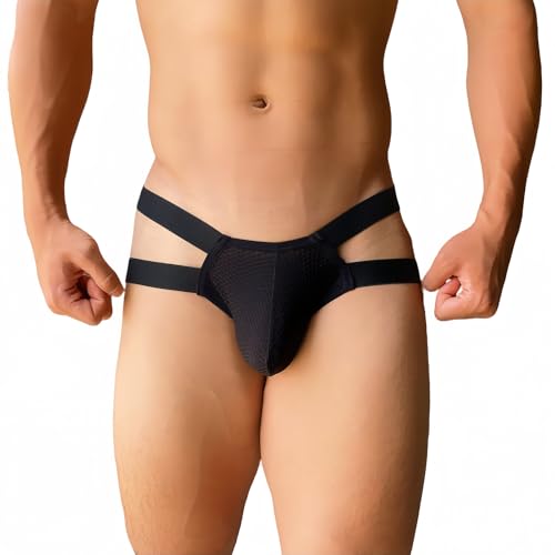 Mens Jockstrap Underwear Supporter T-Back Stretch Bikini Underwear