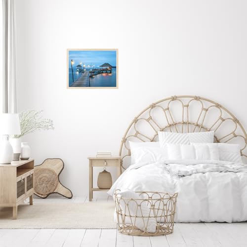 Image of JCJMY 11x15 Picture Frame for Wall Hanging, Wall Mounting Horizontally or Vertically, 11 x 15 Wall Gallery Poster Photo Frame with Shatter Resistant Plexiglass, Natural