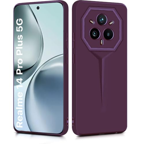 Image of WOW IMAGINE Slim Back Cover for Realme 14 Pro Plus 5G | Blade Series Ultra Thin Case with Lightweight Design | Camera Protection | Soft Matte Silicone Flexible Mobile Case - Purple