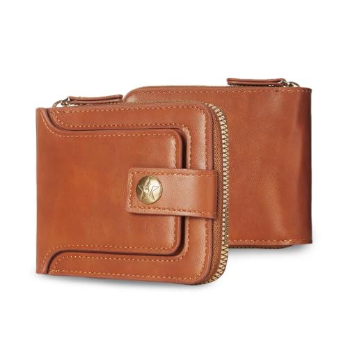 Porte-Monnaie Bancaire Slim et Portefeuille Homme Femme en Cuir PU Brun