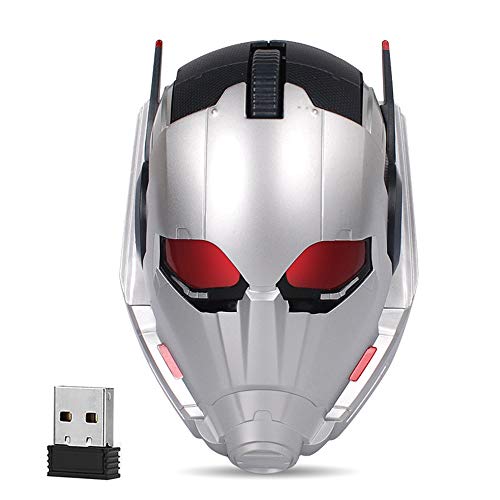 Cool Wireless Mouse Iron Man Black Panther Star Lord Ant Man Tree Man Gaming Mice with USB Unifying Receiver 1200 DPI for PC and Laptops (ant Man)