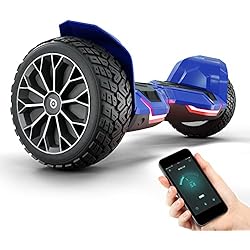 Patines Electricos Sentados Bluewheel - HX510 Auto-equilibrio Hoverboard, Patinete Electrico con Cubierta de Aluminio, Patin Electrico con Faros que Cambian de Color y Altavoz Bluetooth, Rojo, 8.5 Pulgadas