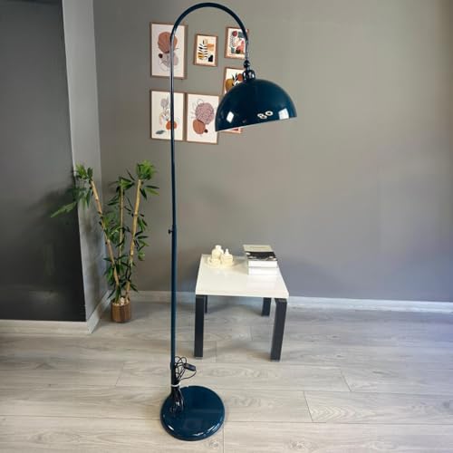 bamyum Gorkiede Lámpara de Pie de Metal, Lámpara de Pie Moderna para Dormitorio, Habitación Infantil con Casquillo E27, 30cm de Ancho, Pantalla Ajustable, Lámpara de Pie Azul Noche
