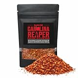Bergfeld BBQ - Carolina Reaper Flocken 30g - getrocknet u. gemahlen - bis max. 2,2 Mio. Scoville - die SCHÄRFSTE CHILI der Welt - Höllenscharf!