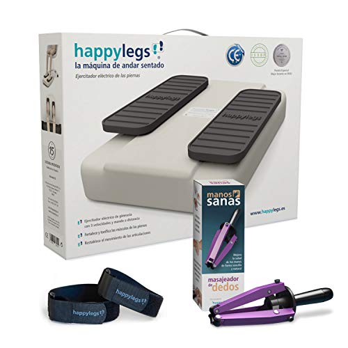Oferta Pack Happylegs® Premium + Manos Sanas + Correas. Estimula tu circulación de piernas y manos. La auténtica máquina de andar sentado®. ÚNICA fabricada en España y con 5 años de garantía.