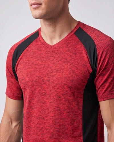 Image of 5 Pack: Men's V-Neck Dry-Fit Moisture Wicking Active Athletic Tech Performance T-Shirt