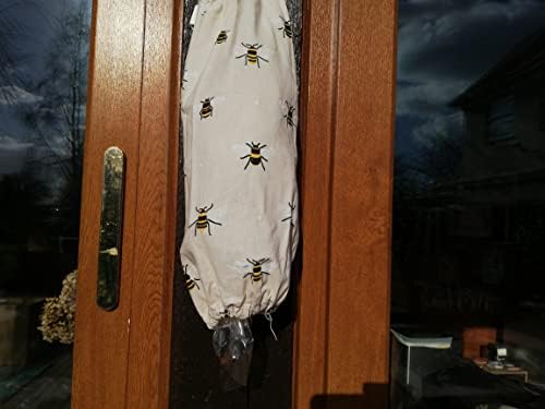 east2eden Countryside Kitchen Bee 100% Cotton Plastic Carrier Bag Tidy