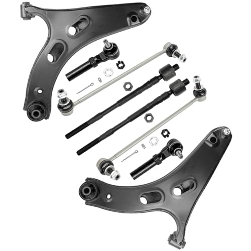 Detroit Axle - 8pc Front Suspension Kit for 2018-2023 Subaru Crosstrek [GAS], 2 Lower Control Arms with Ball Joint 4 Outer Inner Tie Rods 2 Sway Bar End Links 2019 2020 2021 2022 Replacement