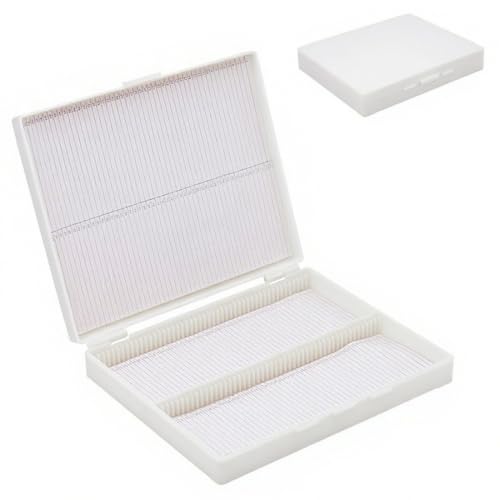 Estuche de plástico para portaobjetos de microscopio, cajas para portaobjetos de laboratorio, contenedor para 100 portaobjetos